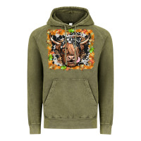 Vintage Olive highland cow Vintage Hoodie - JahusDesignShop
