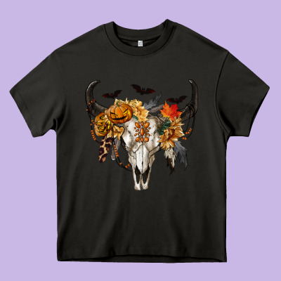 Heavy Core Tee Halloween Bull Skull