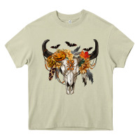 Mossy Halloween Bull Skull Heavy Core Tee - RanaPortraitStore