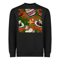 Black christmas cake seamless pattern Heavyweight Sweatshirt - BundleAndBundleShop