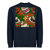 Navy christmas cake seamless pattern Heavyweight Sweatshirt - BundleAndBundleShop