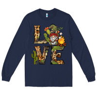 Navy love camping gnome Long Sleeve Tee - BarkalooDesign
