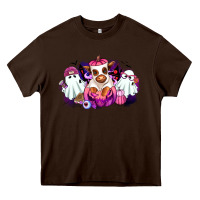 Chocolate Brown Halloween ghost Heifer Heavy Core Tee - RanaPortraitStore