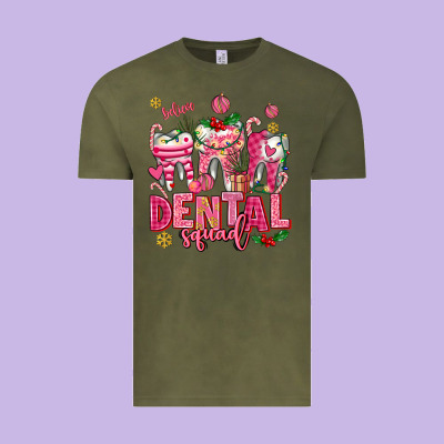 Pink Christmas Teeth Dental Squad Vintage Tee Designed By Adodesignshop