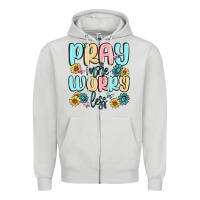Dove Grey pray more worry less Zipper Hoodie - MaliasSmallBusiness