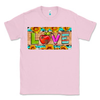 Bubblegum Pink love and sunflower with pen and apple license plate template Classic Tee - Artiststas