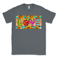 Charcoal Heather love and sunflower with pen and apple license plate template Classic Tee - Artiststas
