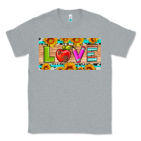 Heather Grey love and sunflower with pen and apple license plate template Classic Tee - Artiststas