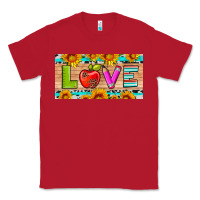 Red love and sunflower with pen and apple license plate template Classic Tee - Artiststas