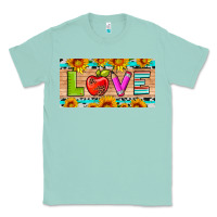 Seafoam love and sunflower with pen and apple license plate template Classic Tee - Artiststas