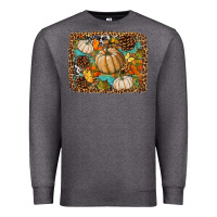 Charcoal Heather fall pumpkin background Premium Sweatshirt - BundleAndBundleShop