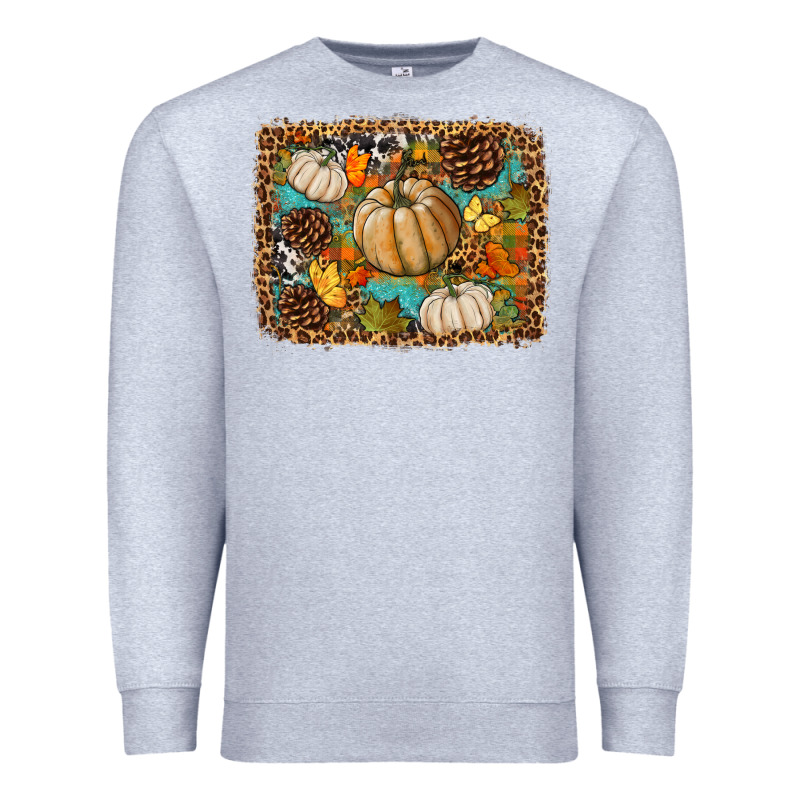 Fall Pumpkin Background Premium Sweatshirt by BundleAndBundleShop | Teevron