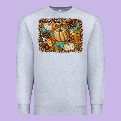 Fall Pumpkin Background Premium Sweatshirt Designed By Bundleandbundleshop