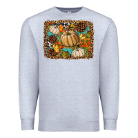 Heather Grey fall pumpkin background Premium Sweatshirt - BundleAndBundleShop
