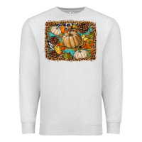 Oatmeal Heather fall pumpkin background Premium Sweatshirt - BundleAndBundleShop