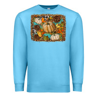 Ocean Blue fall pumpkin background Premium Sweatshirt - BundleAndBundleShop