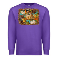 Purple fall pumpkin background Premium Sweatshirt - BundleAndBundleShop