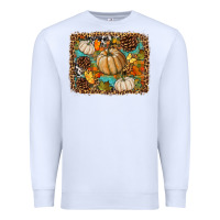White fall pumpkin background Premium Sweatshirt - BundleAndBundleShop