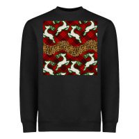Black christmas deer and plaid seamless pattern Heavyweight Sweatshirt - BundleAndBundleShop