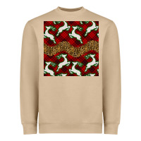Mushroom christmas deer and plaid seamless pattern Heavyweight Sweatshirt - BundleAndBundleShop