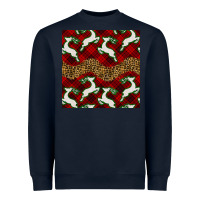 Navy christmas deer and plaid seamless pattern Heavyweight Sweatshirt - BundleAndBundleShop