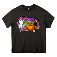 Asphalt Halloween ghost and jack o lantern Heavy Core Tee - RanaPortraitStore