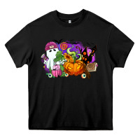 Black Halloween ghost and jack o lantern Heavy Core Tee - RanaPortraitStore