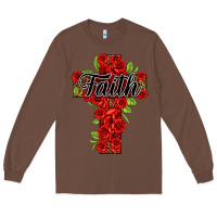 Chestnut faith floral cross Long Sleeve Tee - NancyCooperArtShop