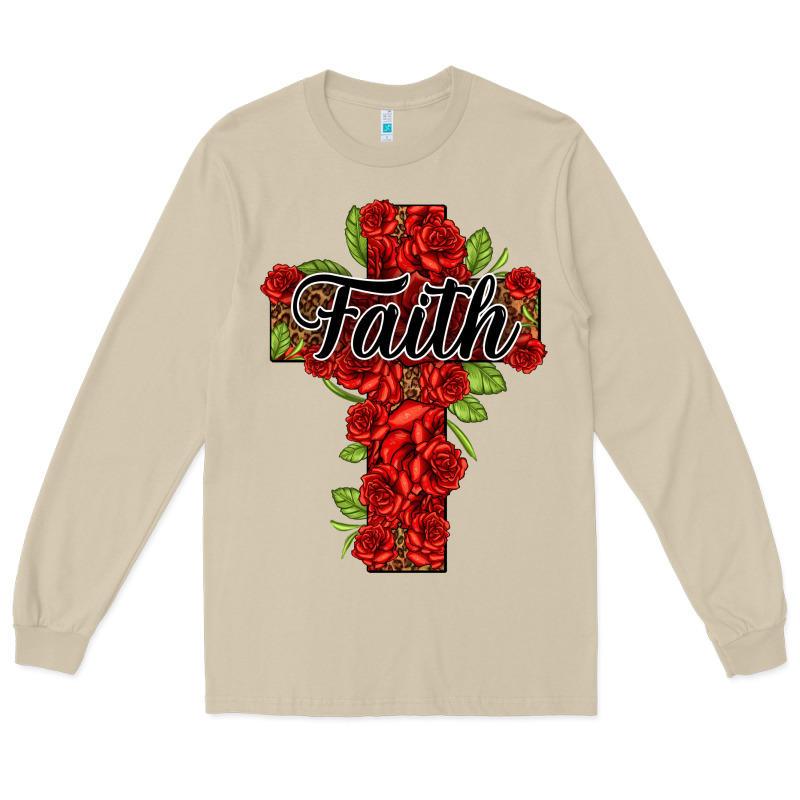 Faith Floral Cross Long Sleeve Tee by NancyCooperArtShop | Teevron