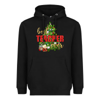 Black Best Teacher Ever With Christmas Tree Heavyweight Hoodie - BundleAndBundleShop