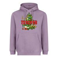 Lavender Best Teacher Ever With Christmas Tree Heavyweight Hoodie - BundleAndBundleShop