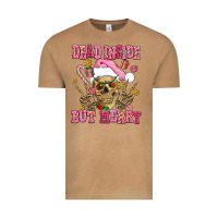 Vintage Camel dead inside but merry  pink christmas skeleton Vintage Tee - AdoDesignShop