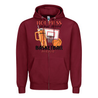 Burgundy hot mess always stressed basketball mama Zipper Hoodie - MaliasSmallBusiness