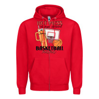 Red hot mess always stressed basketball mama Zipper Hoodie - MaliasSmallBusiness