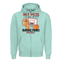 Seafoam hot mess always stressed basketball mama Zipper Hoodie - MaliasSmallBusiness
