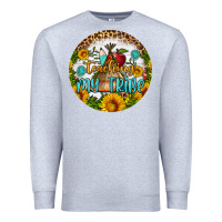 Heather Grey teaching my tribe round earring Premium Sweatshirt - BundleAndBundleShop