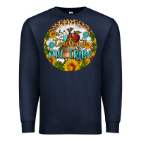 Navy teaching my tribe round earring Premium Sweatshirt - BundleAndBundleShop