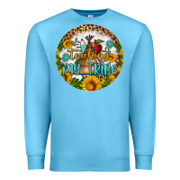 Ocean Blue teaching my tribe round earring Premium Sweatshirt - BundleAndBundleShop