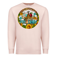 Pale Pink teaching my tribe round earring Premium Sweatshirt - BundleAndBundleShop