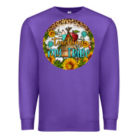 Purple teaching my tribe round earring Premium Sweatshirt - BundleAndBundleShop