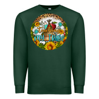 Sports Green teaching my tribe round earring Premium Sweatshirt - BundleAndBundleShop