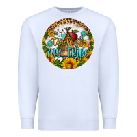 White teaching my tribe round earring Premium Sweatshirt - BundleAndBundleShop