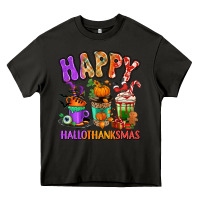 Asphalt Happy Hallothanksmas coffee cups Heavy Core Tee - RanaPortraitStore