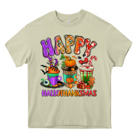 Mossy Happy Hallothanksmas coffee cups Heavy Core Tee - RanaPortraitStore