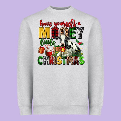Have Yourself A Mooey Little Christmas Heavyweight Sweatshirt Designed By Adodesignshop