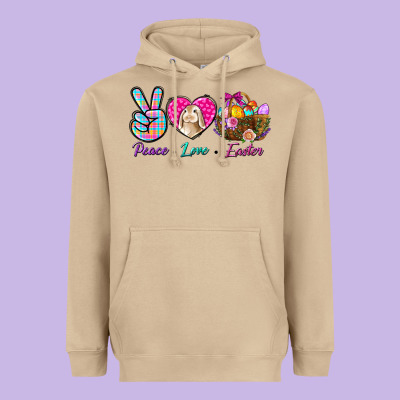 Peace Love Easter Heavyweight Hoodie Designed By Bundleandbundleshop