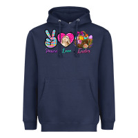 Navy Peace Love Easter Heavyweight Hoodie - BundleAndBundleShop