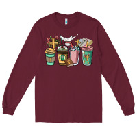 Burgundy faith coffee cups Long Sleeve Tee - NancyCooperArtShop