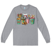 Heather Grey faith coffee cups Long Sleeve Tee - NancyCooperArtShop