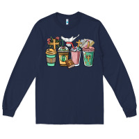 Navy faith coffee cups Long Sleeve Tee - NancyCooperArtShop